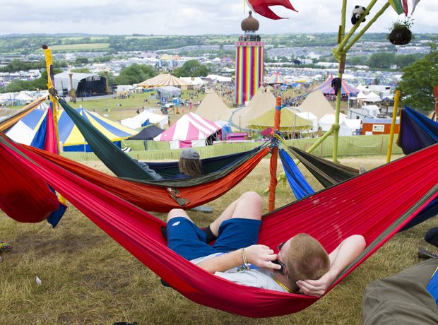 Glastonbury festival goer
