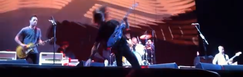 Dave Grohl takes a tumble