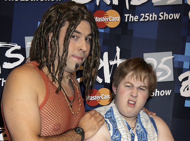 David Walliams and Matt Lucas as Take That at the