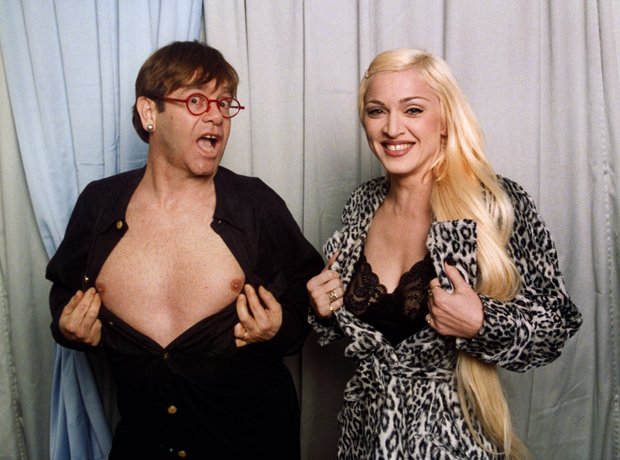 Elton John and Madonna at the BRIT Awards 1995