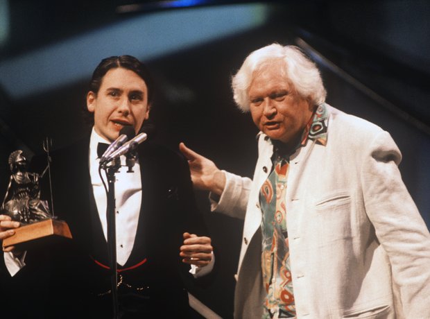 Jools Holland and Ken Russell at the BRIT Awards 1