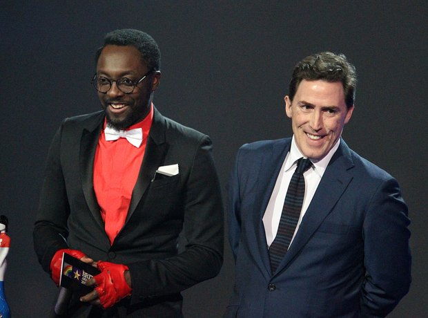 Will.i.am and Rob Brydon at the BRIT Awards 2012