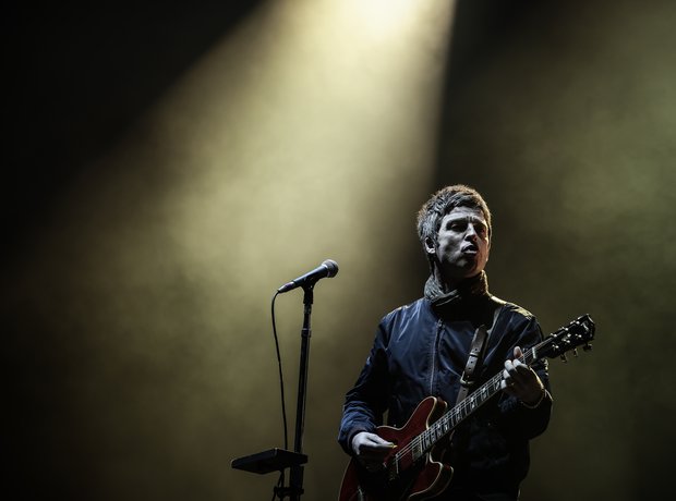 Noel Gallagher onstage at The O2, London March 201
