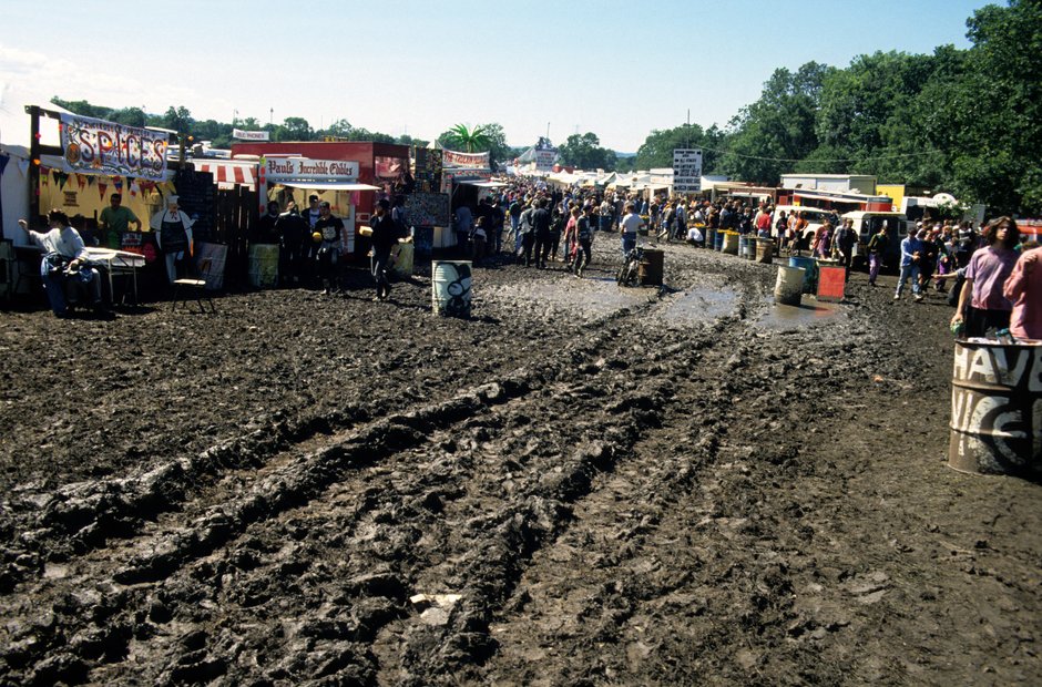 Glastonbury mud 1990