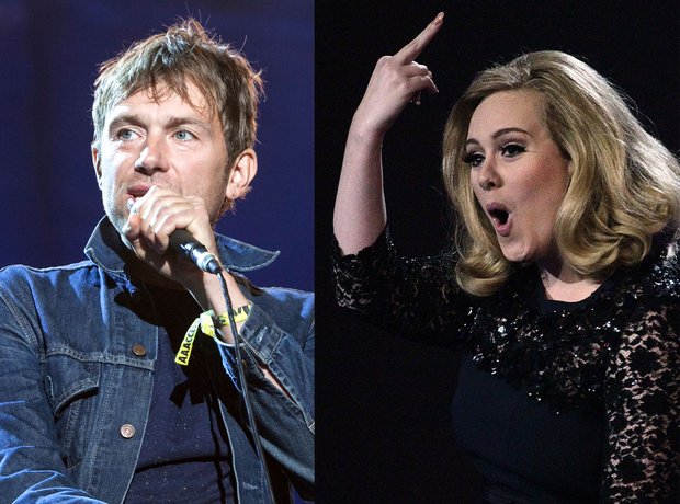 Damon Albarn Adele finger splitscreen