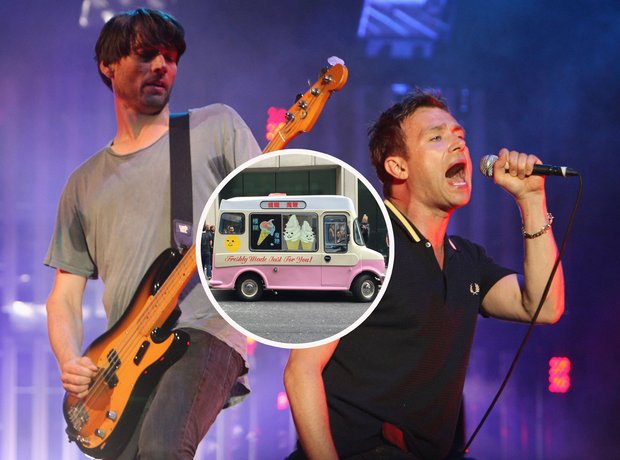 Blur Brits with magic whip van inset