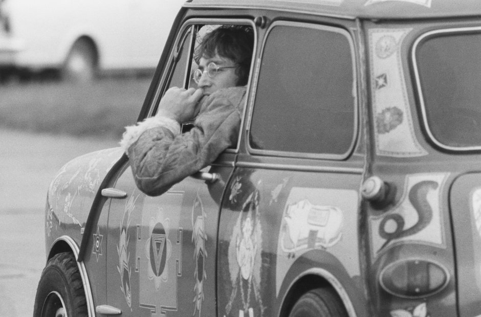 John Lennon during the filming of Magical Mystery