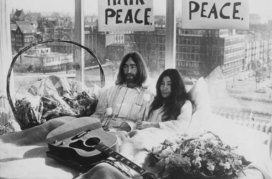 John Lennon Yoko Ono Bed In 1969