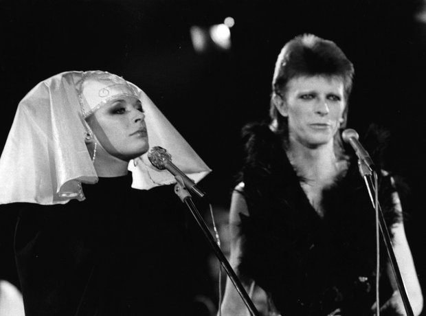 David Bowie and Marianne Faithfull