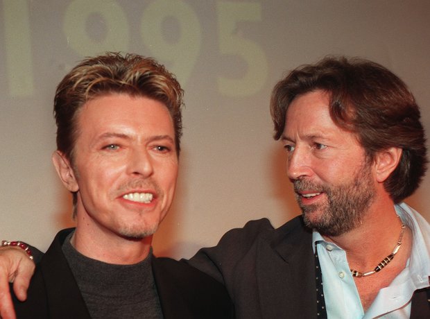David Bowie with Eric Clapton
