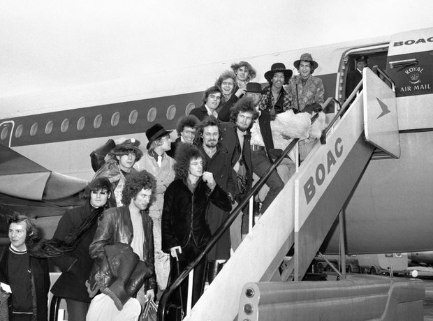Rock Stars On Planes Jimi Hendrix Experience, Eric