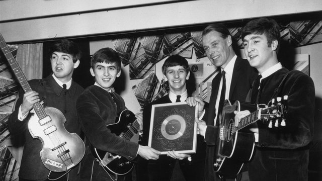 George Martin with the Beatles