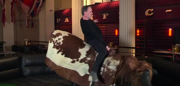 Chris Moyles on the rodeo bull