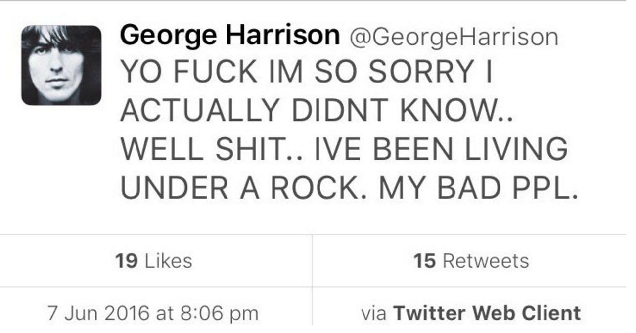 George Harrison Twitter Account tweets hacked 2