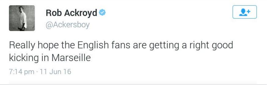 Rob Ackroyd Tweet English Fans