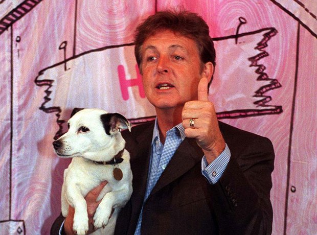 Paul McCartney with HMV Dog