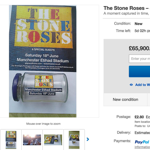 The Stone Roses Jar on Ebay