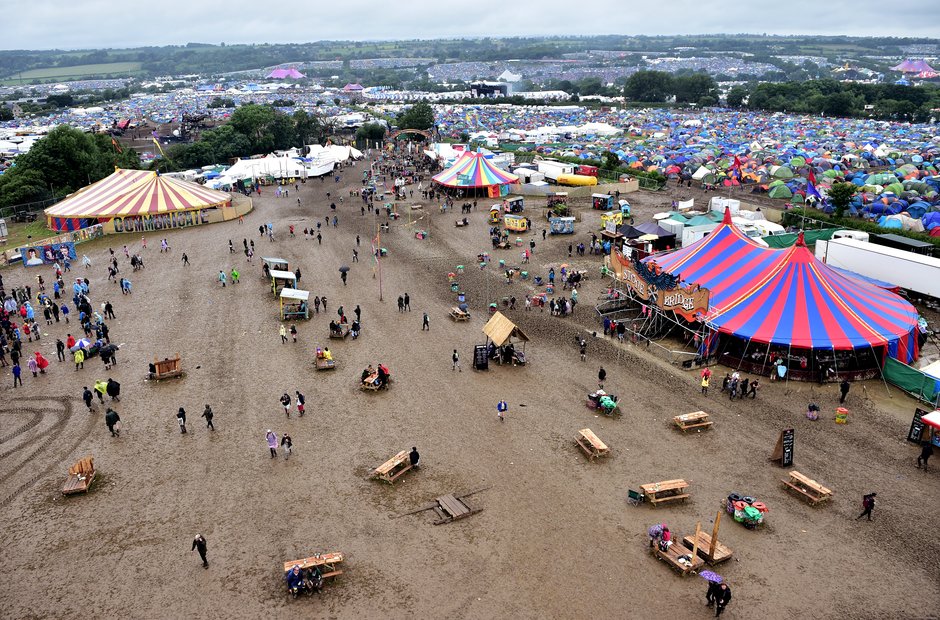 Glastonbury 2016 Sunday - View Of The Festival Sit