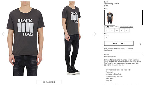 Barneys Is Selling Black Flag T Shirts For 265 And Punk Is