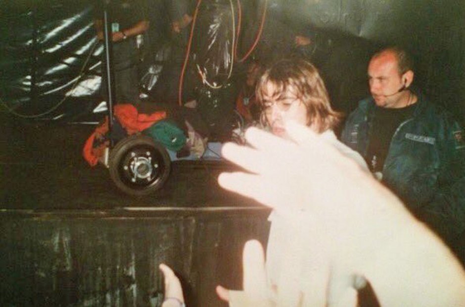 The front row at Oasis's Knebworth show