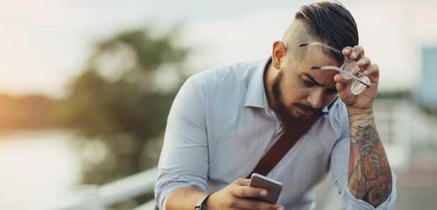 Man holding smartphone