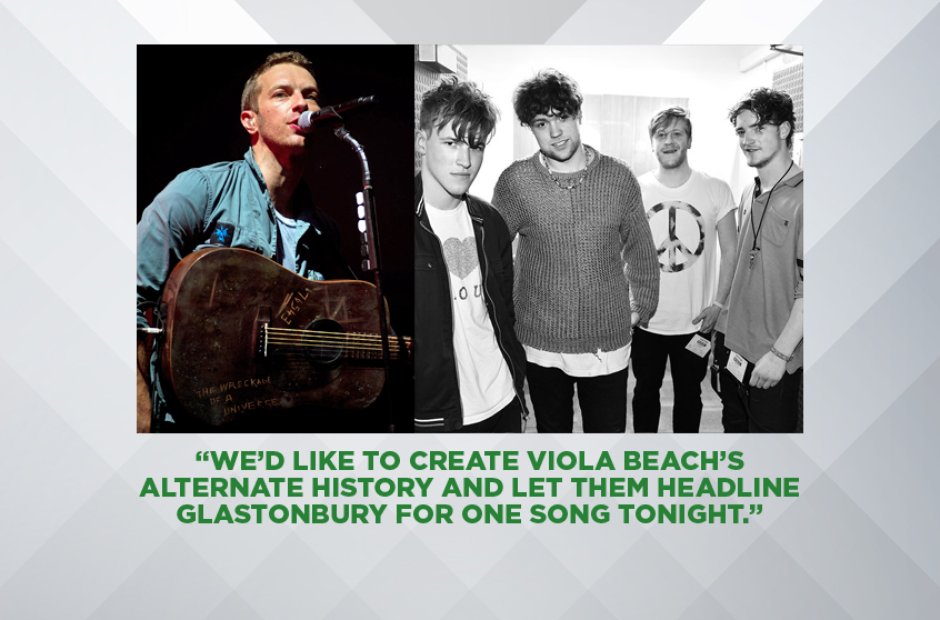 COLDPLAY COVER VIOLA BEACH AT GLASTONBURY, JUNE 20