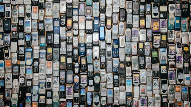 Mobile phones stock image