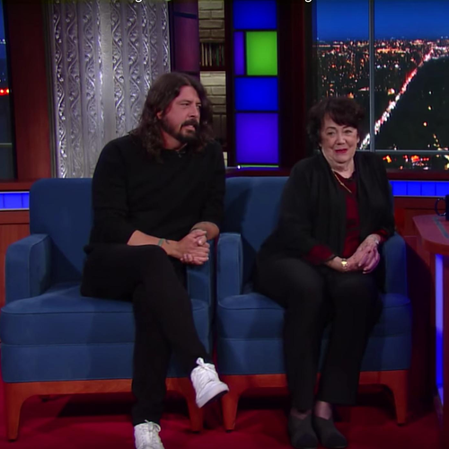 Dave Grohl and Mother Report Card Stephen Colbert