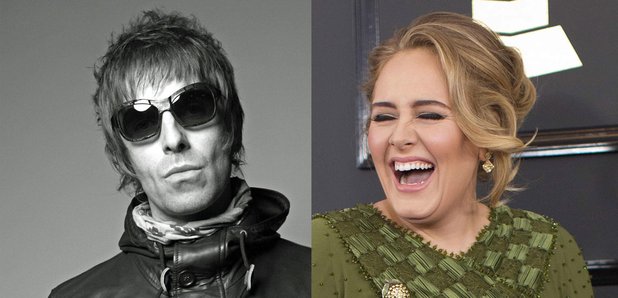 Liam Gallagher and Adele splitscreen