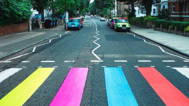 Abbey Road Crossing Sgt Pepper Colours