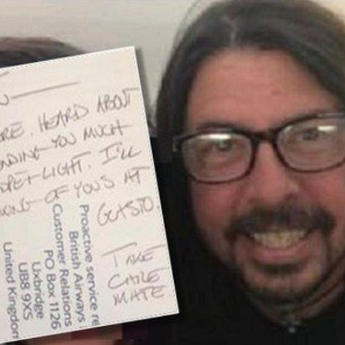 Dave Grohl writes note to widowed fan