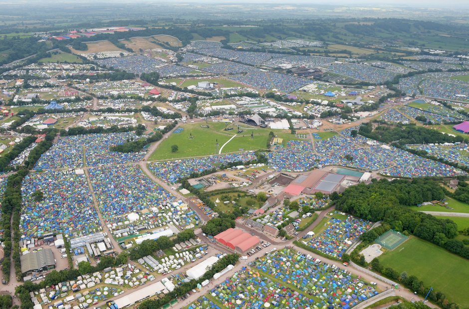 Glastonbury 2017 aerial shot