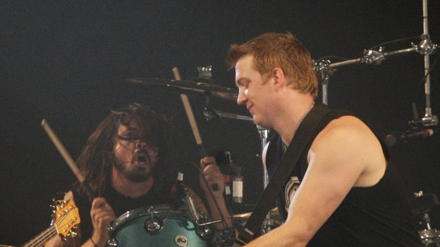 Josh Homme and Dave Grohl with John Pual Jones