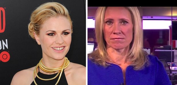 Anna Paquin and Sophie Raworth BBC news clip