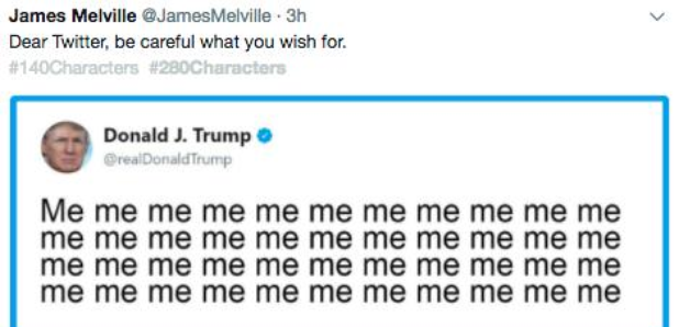 Twitter reacts to 280 character limit