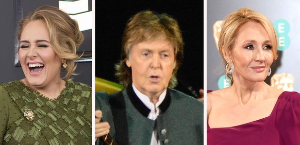 Adele, Paul McCartney, J.K Rowling