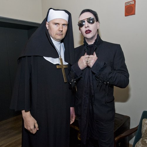 Marilyn Manson and Billy Corgan dressed as a nun