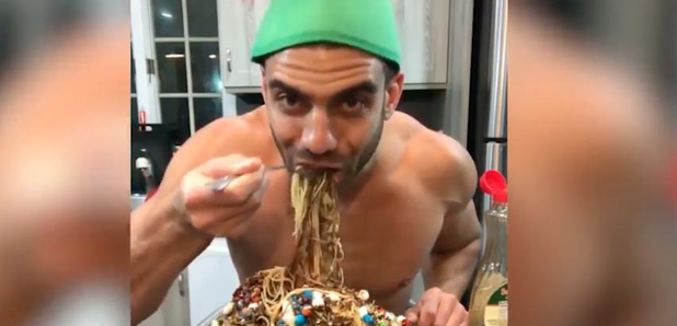 Blake Horton eats Buddy The Elf's Breakfast