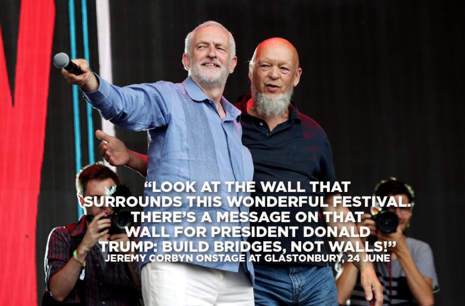 Jeremy Corbyn and Michael Eavis