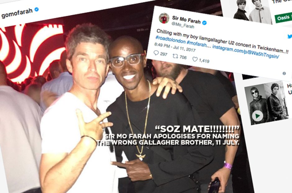 Noel Gallagher and Mo Farah