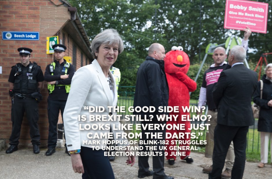 Teresa May and Elmo