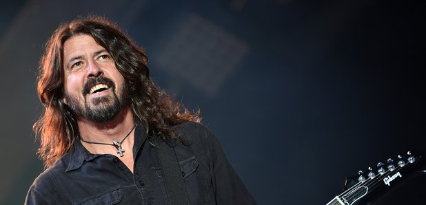 Dave Grohl performing at Lollapalooza 2017