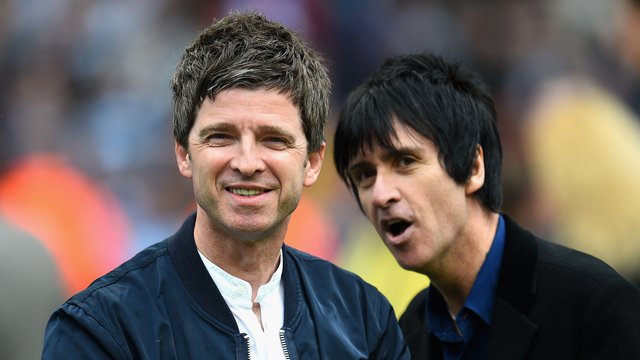 Johnny Marr and Noel Gallagher at Man City vs West