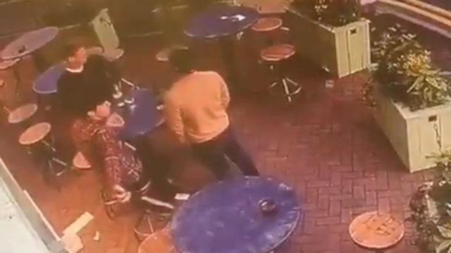 Man catches rock throne at pub while hanging on to
