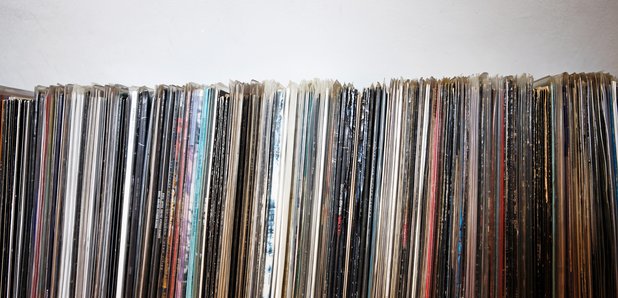 Stock image of vinyl albums and records